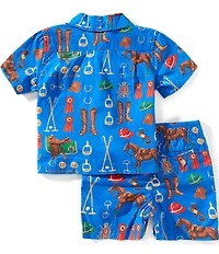 Ralph Lauren Baby Boy Short Sleeve Andy Camp Shirt & Shorts 2-Piece Set
