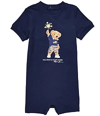 Ralph Lauren Baby Boys 3-12 Months Sparkler Polo Bear One-Piece Shortall