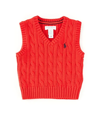 Ralph Lauren Baby Boys Cable-Knit Cotton Sweater Vest