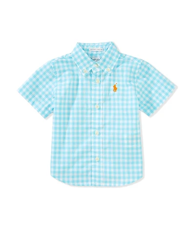 Ralph Lauren Baby Boys Short Sleeve Gingham Poplin Shirt
