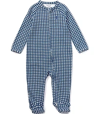 Ralph Lauren Baby Boys Long Sleeve Gingham Cotton Footie