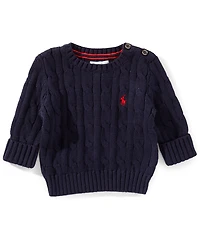 Ralph Lauren Baby Boys Long Sleeve Cable-Knit Cotton Sweater