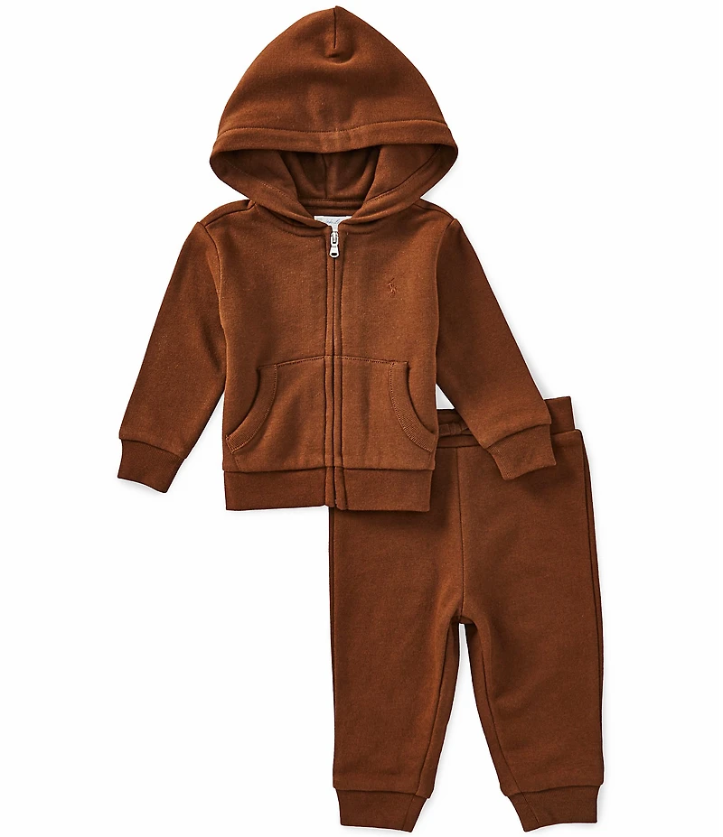 Ralph Lauren Baby Boys Long Sleeve Fleece Hooded Jacket & Matching Jogger Pants Set
