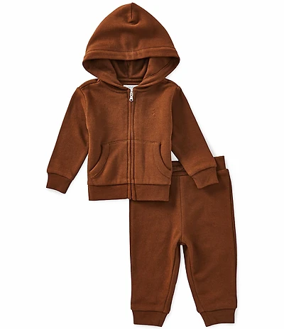 Ralph Lauren Baby Boys Long Sleeve Fleece Hooded Jacket & Matching Jogger Pants Set