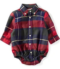 Ralph Lauren Baby Boys Long Sleeve Plaid Cotton Oxford Bodysuit