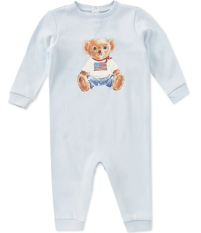 Ralph Lauren Baby Boys Long-Sleeve Polo Bear Fleece Coverall