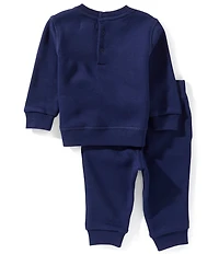 Ralph Lauren Baby Boys Long-Sleeve Triple-Pony Fleece Sweatshirt & Fleece Jogger Pant Set
