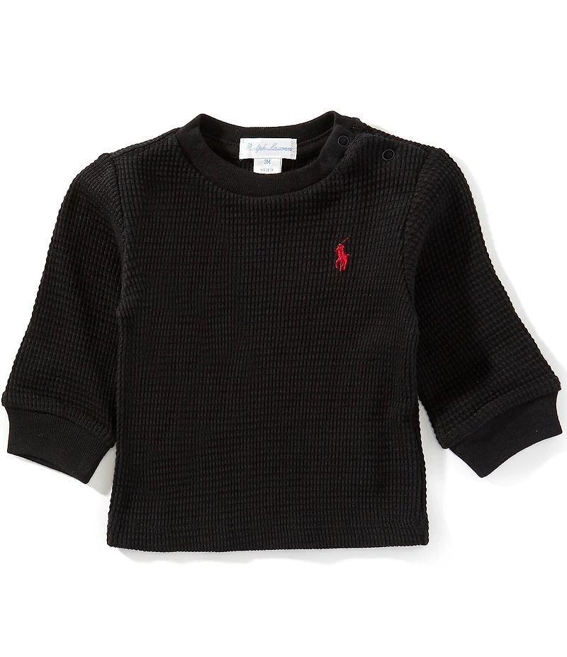 Ralph Lauren Baby Boys Long-Sleeve Waffle-Knit T-Shirt