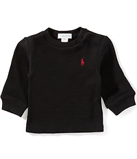 Ralph Lauren Baby Boys Long-Sleeve Waffle-Knit T-Shirt