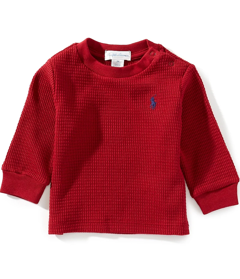 Ralph Lauren Baby Boys Long-Sleeve Waffle-Knit T-Shirt