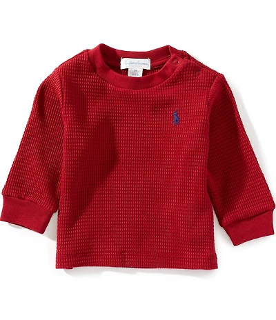 Ralph Lauren Baby Boys Long-Sleeve Waffle-Knit T-Shirt
