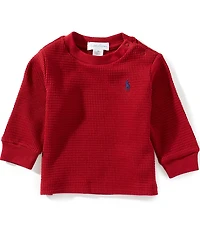 Ralph Lauren Baby Boys Long-Sleeve Waffle-Knit T-Shirt
