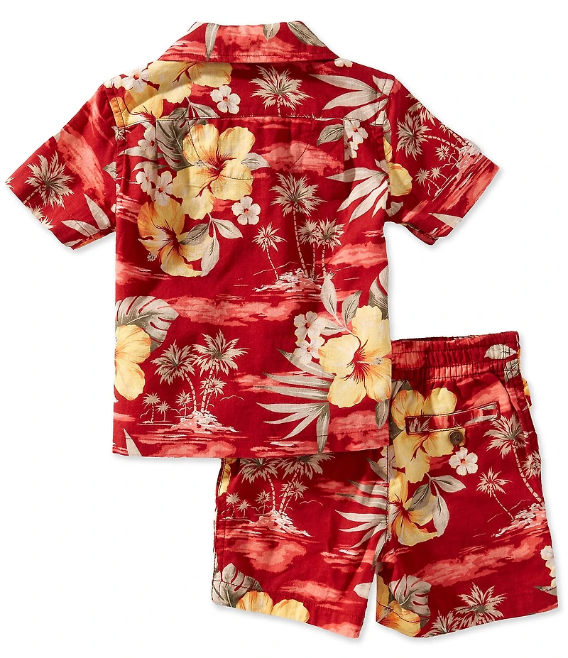 Ralph Lauren Baby Boys Short-Sleeve Floral-Print Shirt & Shorts Set