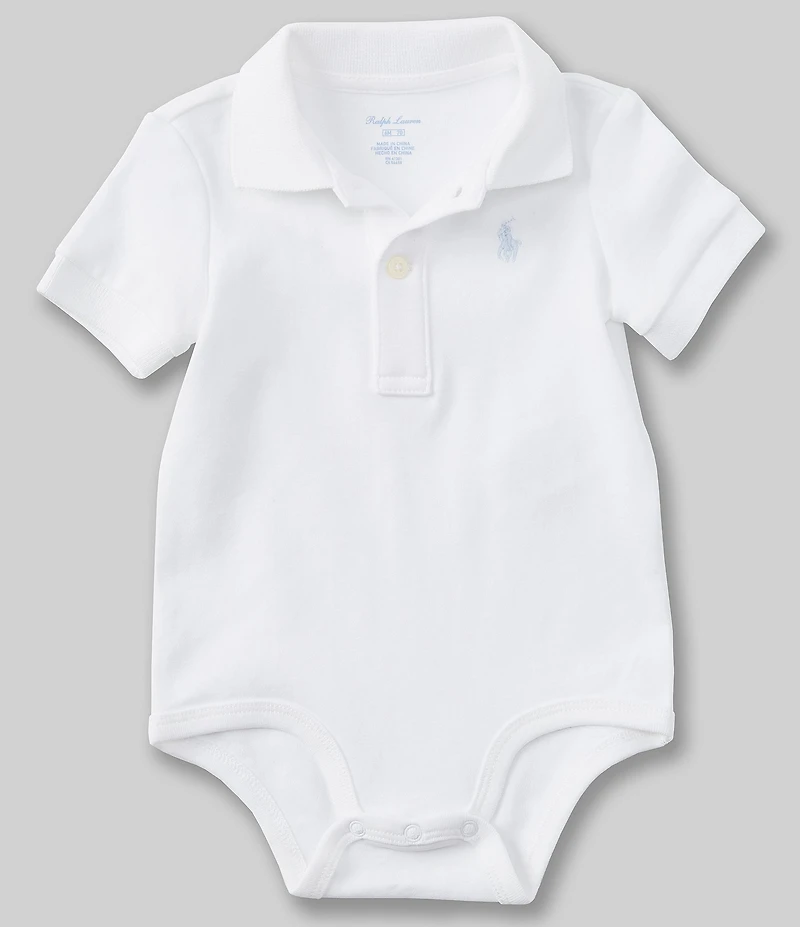 Ralph Lauren Baby Boys Short-Sleeve Interlock Bodysuit