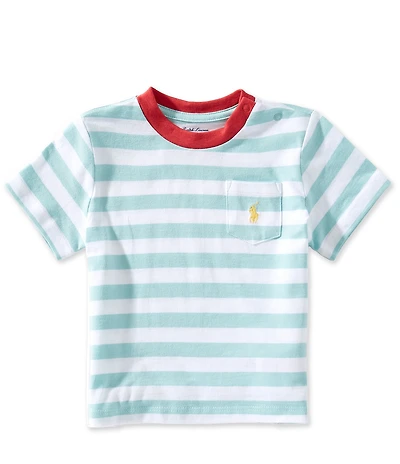 Ralph Lauren Baby Boys Short-Sleeve Striped Jersey Pocket T-Shirt