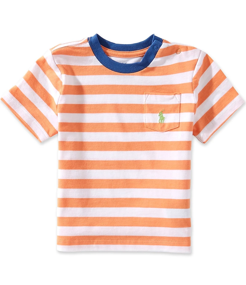 Ralph Lauren Baby Boys Short-Sleeve Striped Jersey Pocket T-Shirt
