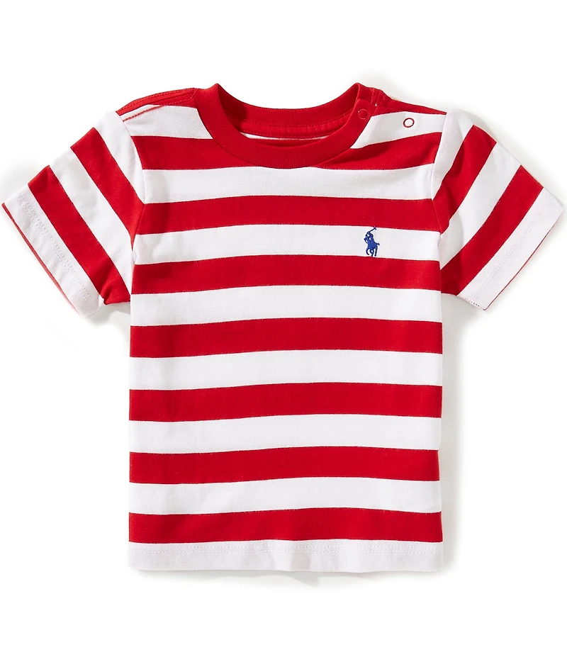 Ralph Lauren Baby Boys Short Sleeve Striped Jersey T-Shirt