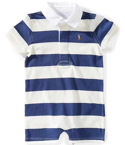 Ralph Lauren Baby Boys Short Sleeve Striped Rugby Shortall