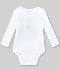 Ralph Lauren Baby Girls Long-Sleeve Embroidered Polo Bear Bodysuit