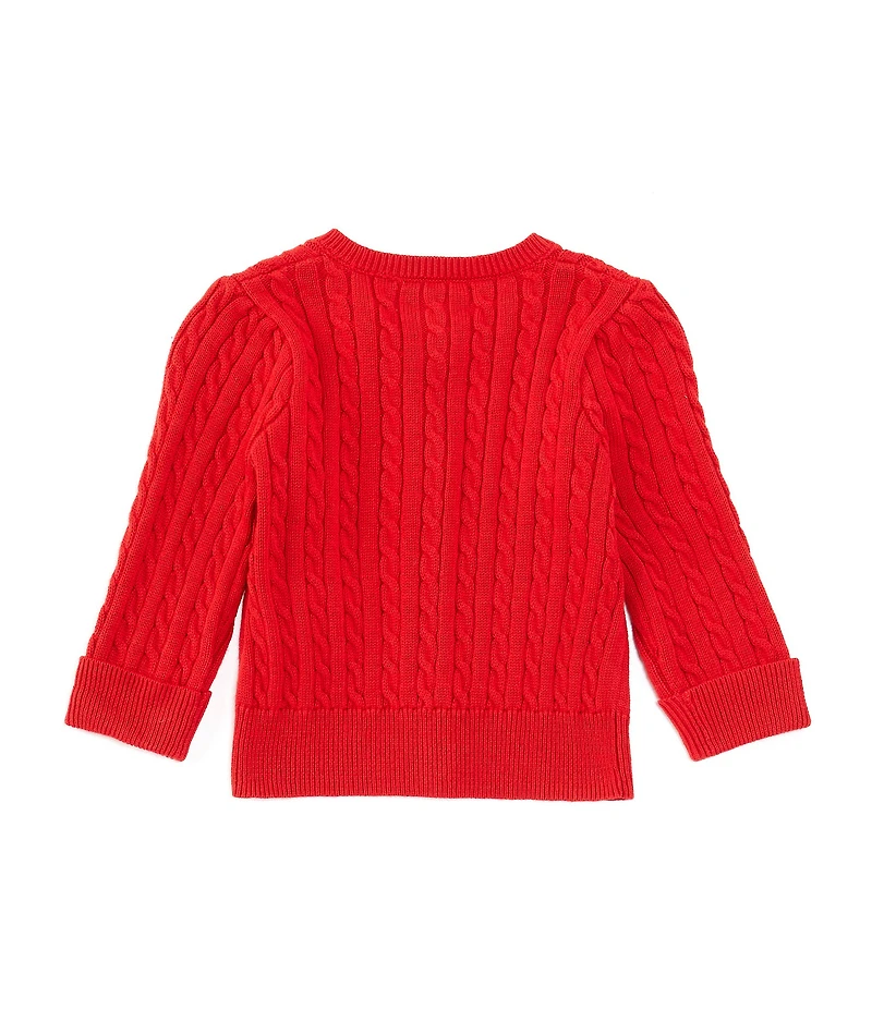 Ralph Lauren Baby Girls 3-24 Months Long Sleeve Mini-Cable Cardigan