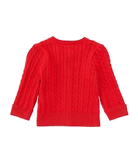 Ralph Lauren Baby Girls 3-24 Months Long Sleeve Mini-Cable Cardigan