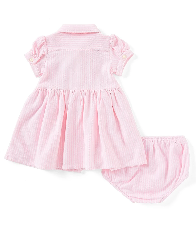 Ralph Lauren Baby Girls Stripe Knit Oxford Dress & Bloomers Set