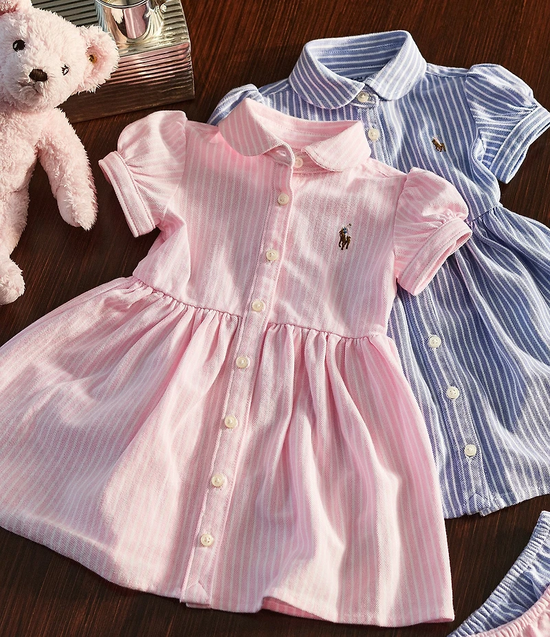 Ralph Lauren Baby Girls Stripe Knit Oxford Dress & Bloomers Set
