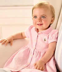 Ralph Lauren Baby Girls Stripe Knit Oxford Dress & Bloomers Set