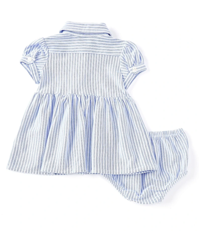 Ralph Lauren Baby Girls Stripe Knit Oxford Dress & Bloomers Set