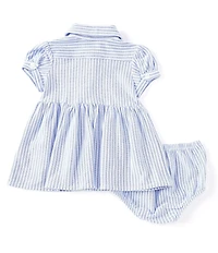 Ralph Lauren Baby Girls Stripe Knit Oxford Dress & Bloomers Set