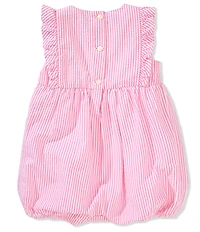 Ralph Lauren Baby Girls Striped Seersucker Bubble Romper