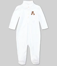 Ralph Lauren Baby Girls Long-Sleeve Polo Bear Footie Coverall