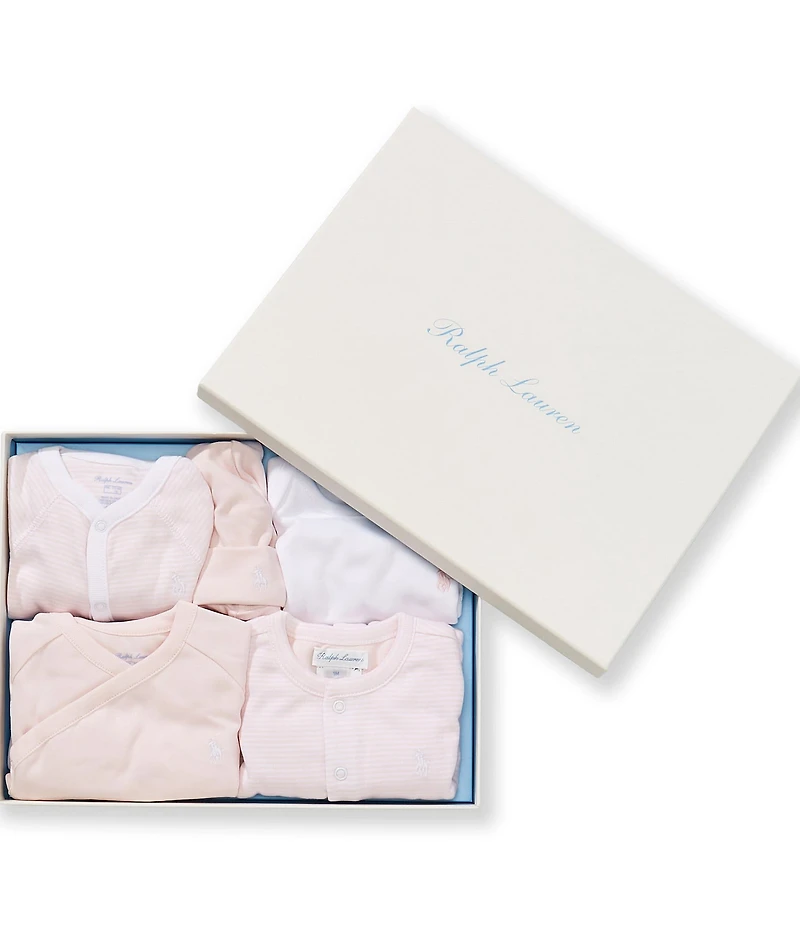 Ralph Lauren Baby Girls Cotton 6-Piece Gift Set
