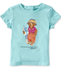 Ralph Lauren Baby Girls Cap-Sleeve Polo Bear Jersey T-Shirt