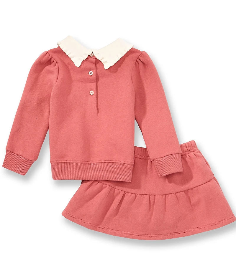 Ralph Lauren Baby Girls Long Sleeve Floral Fleece Sweatshirt & Matching Skirt Set