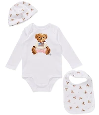 Ralph Lauren Baby Girls Polo Bear 3-Piece Gift Set