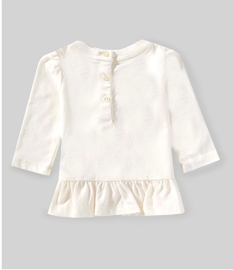 Ralph Lauren Baby Girls Puffed-Sleeve Polo Bear Peplum T-Shirt