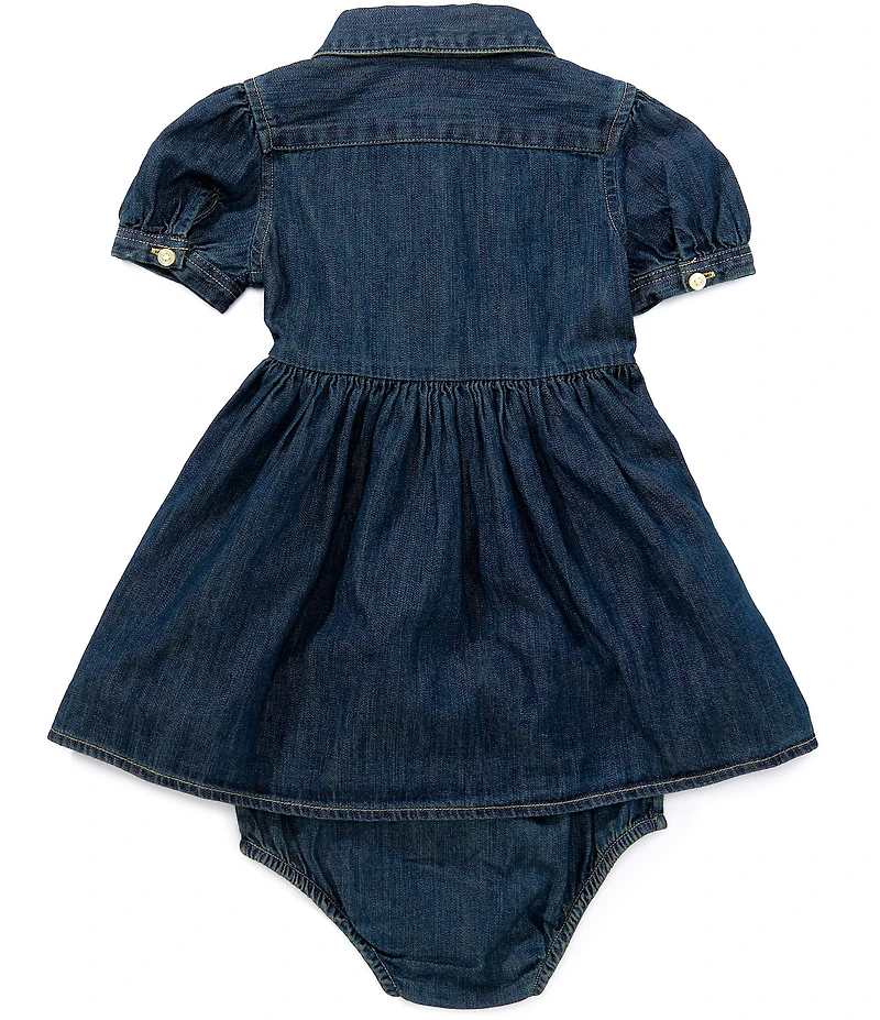 Ralph Lauren Baby Girls Short Sleeve Denim Shirtdress