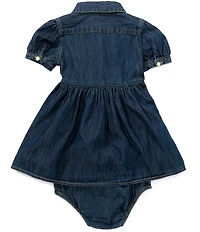 Ralph Lauren Baby Girls Short Sleeve Denim Shirtdress
