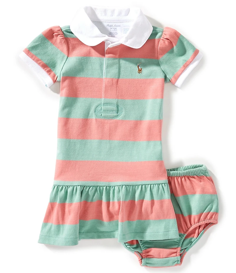 Ralph Lauren Baby Girls Short-Sleeve Striped Rugby Dress