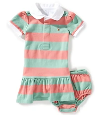 Ralph Lauren Baby Girls Short-Sleeve Striped Rugby Dress