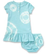 Ralph Lauren Baby Girls Short-Sleeve Tie-Dye Polo Bear Drop-Waist Dress