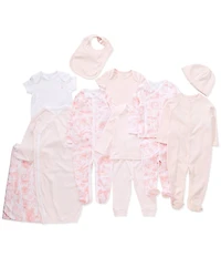 Ralph Lauren Baby Girls Ultra-Soft Cotton Interlock Toile 12-Piece Gift Set