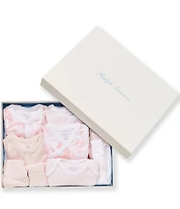 Ralph Lauren Baby Girls Ultra-Soft Cotton Interlock Toile 12-Piece Gift Set