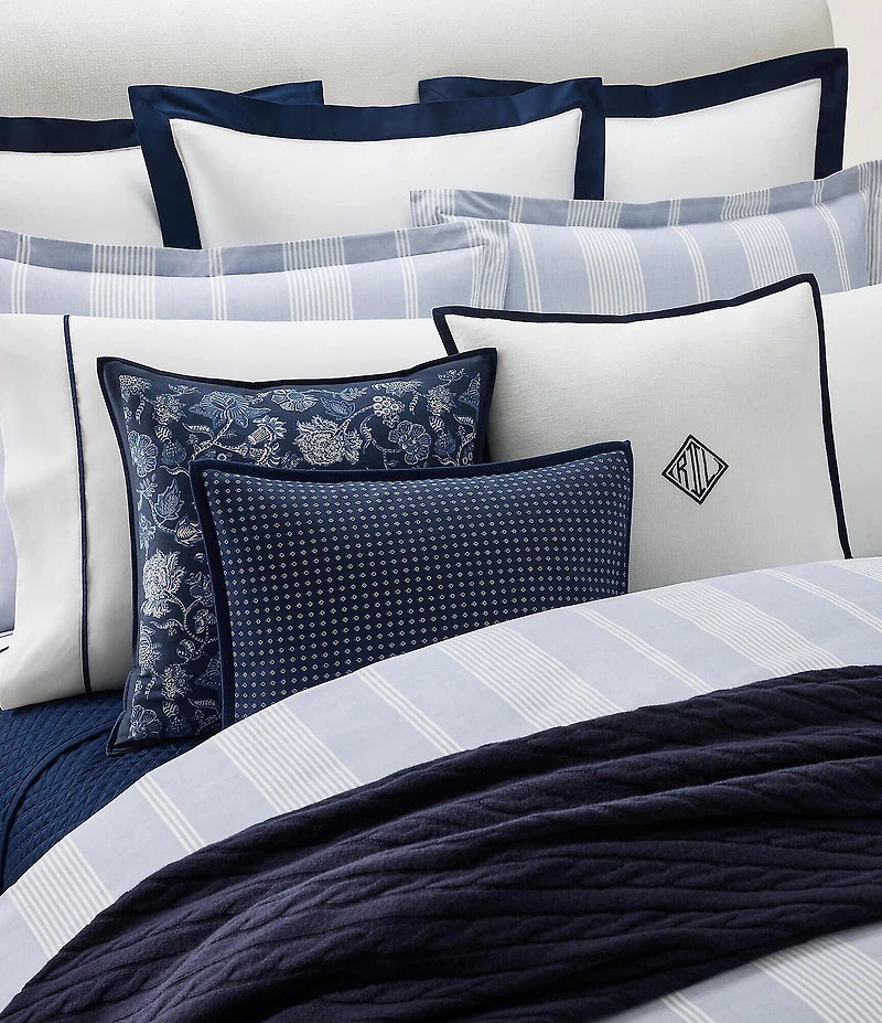 Ralph Lauren Bryer Embroidered Linen Decorative Throw Pillow