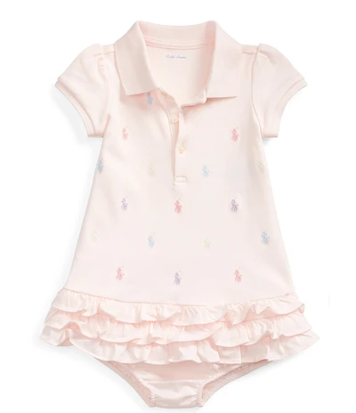 Ralph Lauren Baby Girls Schiffli Embroidered Polo Dress