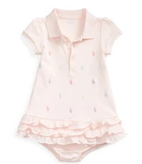 Ralph Lauren Baby Girls Schiffli Embroidered Polo Dress