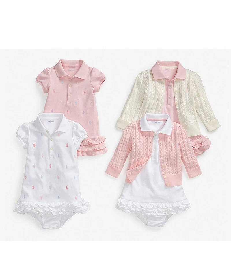 Ralph Lauren Baby Girls Schiffli Embroidered Polo Dress