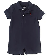 Ralph Lauren Baby Boys Short Sleeve Polo Interlock Shortall