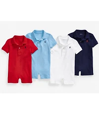 Ralph Lauren Baby Boys Short Sleeve Polo Interlock Shortall